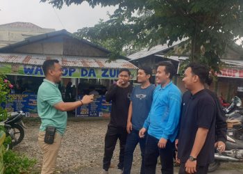 Polres Kampar Laksanakan Giat Cooling Sistem Pemilu Tertib, Aman dan Damai 2024 di depan warung Da Zul Kota Bangkinang Kab. Kampar