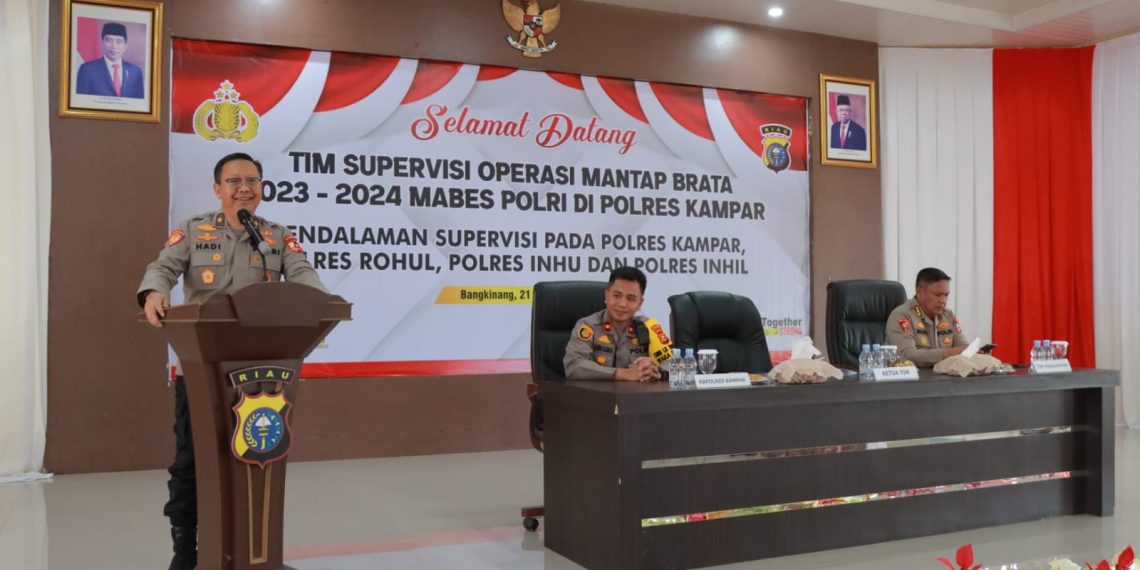 Mabes Polri Laksanakan Kegiatan Supervisi Ops Mantap Brata Tahun 2023-2024 di Polres Kampar
