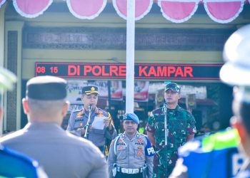 Polres Kampar Laksanakan Gelar Pasukan Sigergitas TNI- Polri