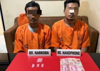 Simpan Narkoba di Dalam Mulutnya, 2 Warga Desa Ganting Damai Ditangkap