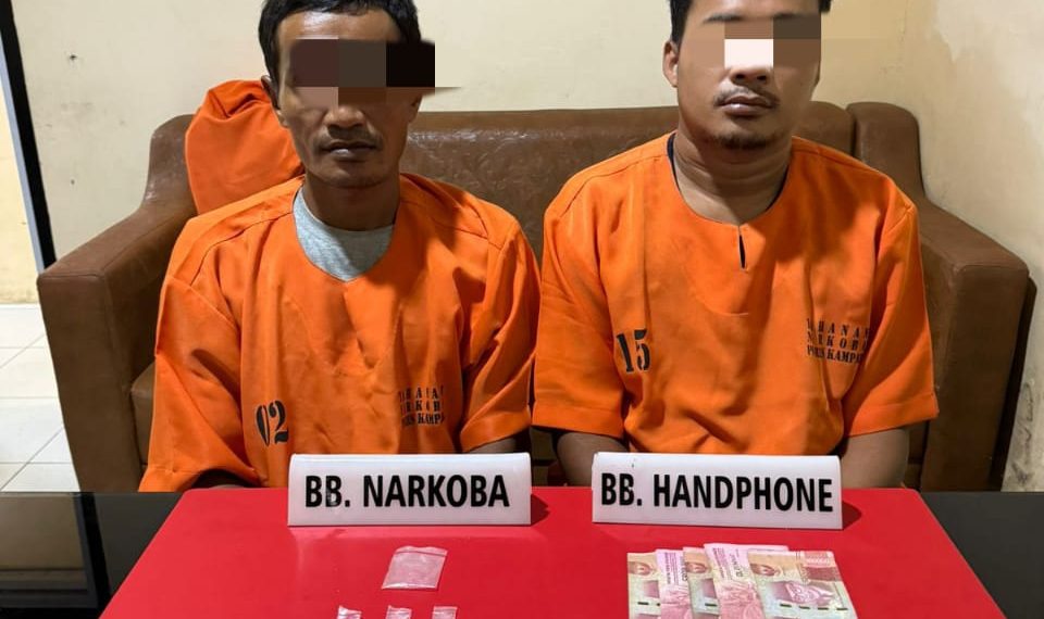 Simpan Narkoba di Dalam Mulutnya, 2 Warga Desa Ganting Damai Ditangkap