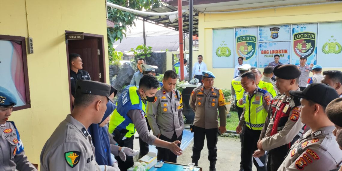 Jelang Pemungutan Suara Pemilu 2024, Polres Kampar Menggelar Gartibplin Kepada Seluruh Personel