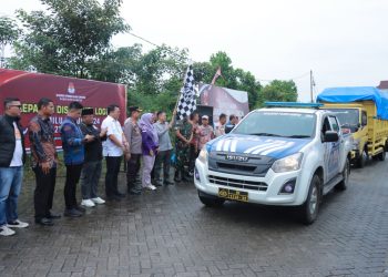 Kapolres Kampar Hadiri Pelepasan Pendistribusian Logistik Pemilu Untuk Dapil 5 dan 6