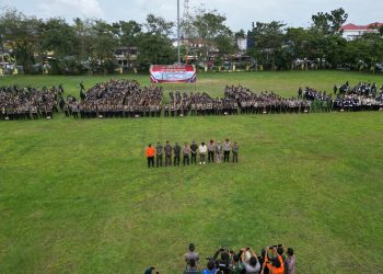 Kapolres Kampar Pimpin Apel Serpas Personel BKO Polda dan Polres Kampar untuk Pam TPS