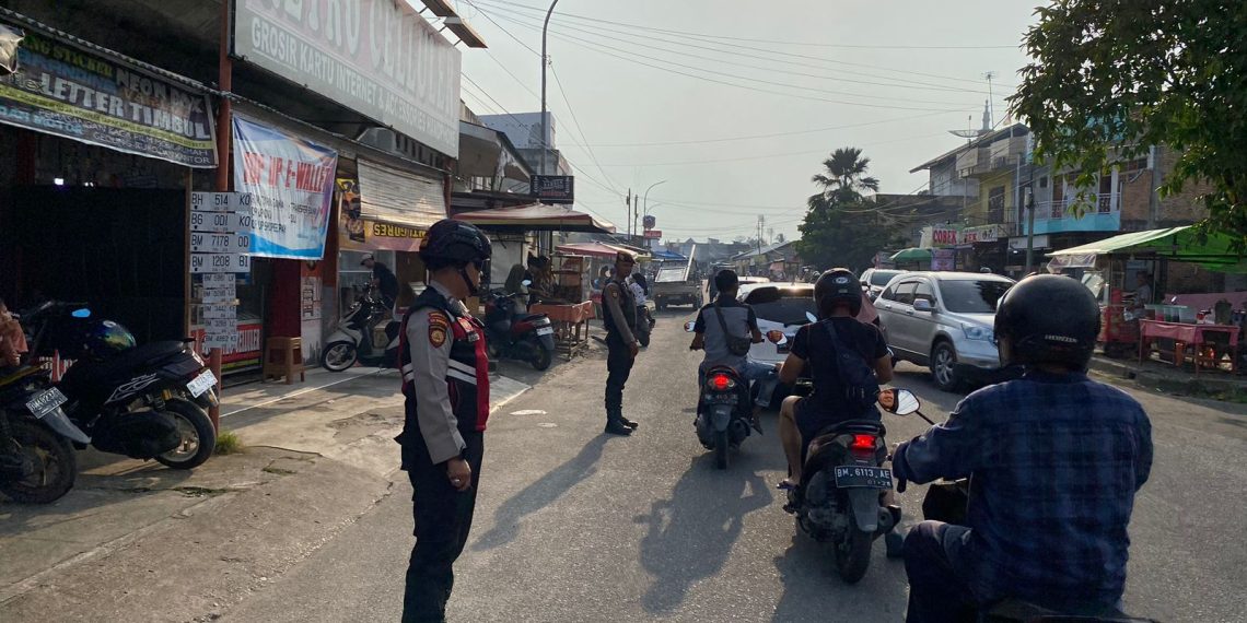 Selama Ramadhan Personel Polres Kampar Lakukan Pengamanan Pasar Tumpah Jelang Buka Puasa