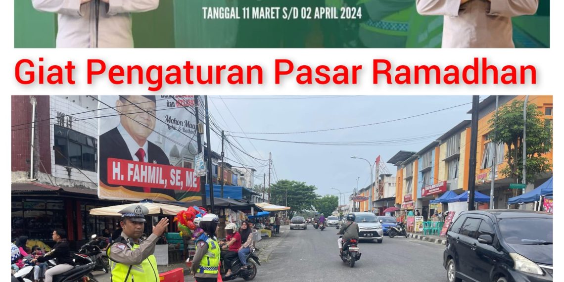 Sat Lantas Polres Kampar Laksanakan GATUR Sore/PAM Lalin Pasar Ramadhan