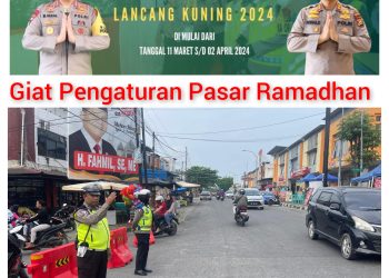 Sat Lantas Polres Kampar Laksanakan GATUR Sore/PAM Lalin Pasar Ramadhan