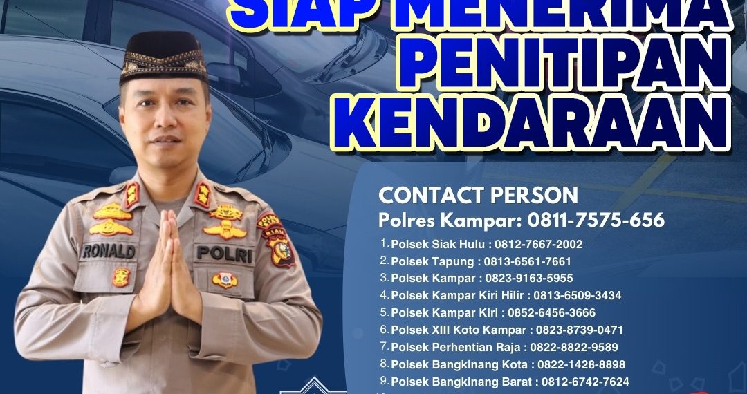 Titip Kendaraan di Kantor Polres Kampar, Ini Syaratnya.