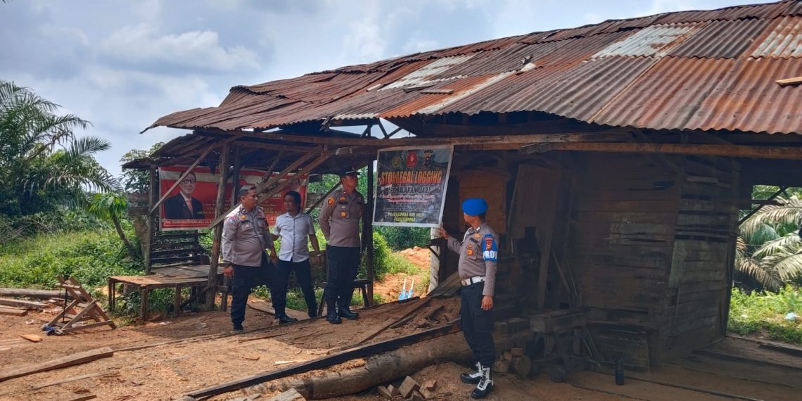 Gerak Cepat, Polsek Kampar Kiri Hilir Langsung Cek Laporan Tentang Maraknya Ilegal Logging