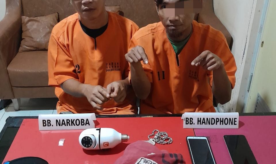 Dua Pengedar di Bangkinang Kota Diringkus Satresnarkoba Polres Kampar