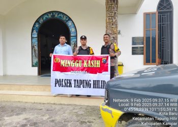 Polsek Tapung Hilir Gelar Patroli Kamtibmas di Gereja, Jamin Keamanan Ibadah Umat Kristiani