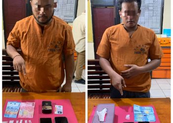 Polsek Tapung Ringkus Dua Pengedar Sabu dan Ekstasi, 10 Gram Sabu dan 9 Butir Pil Ekstasi Diamankan!