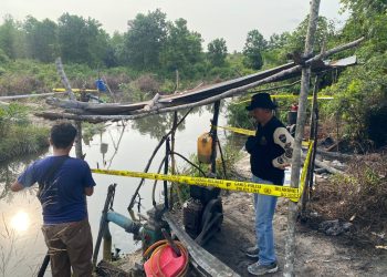 Polsek Tapung Tindak Lanjuti Informasi Berita, Penambangan Bebatuan Ilegal di Desa Karya Indah