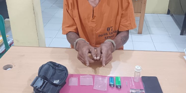 Satres Narkoba Polres Kampar Amankan Pelaku Tindak Pidana Narkotika di XIII Koto Kampar