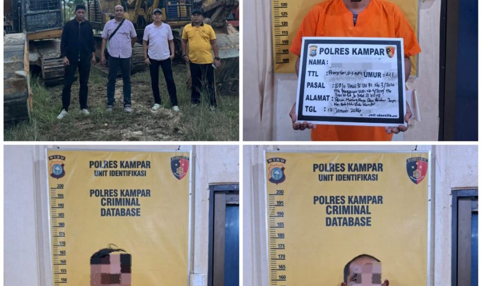 “Polres Kampar Gandeng Kodim 0313/KPR, Tertibkan Tambang Ilegal, Amankan Alat Berat & Pelaku!”