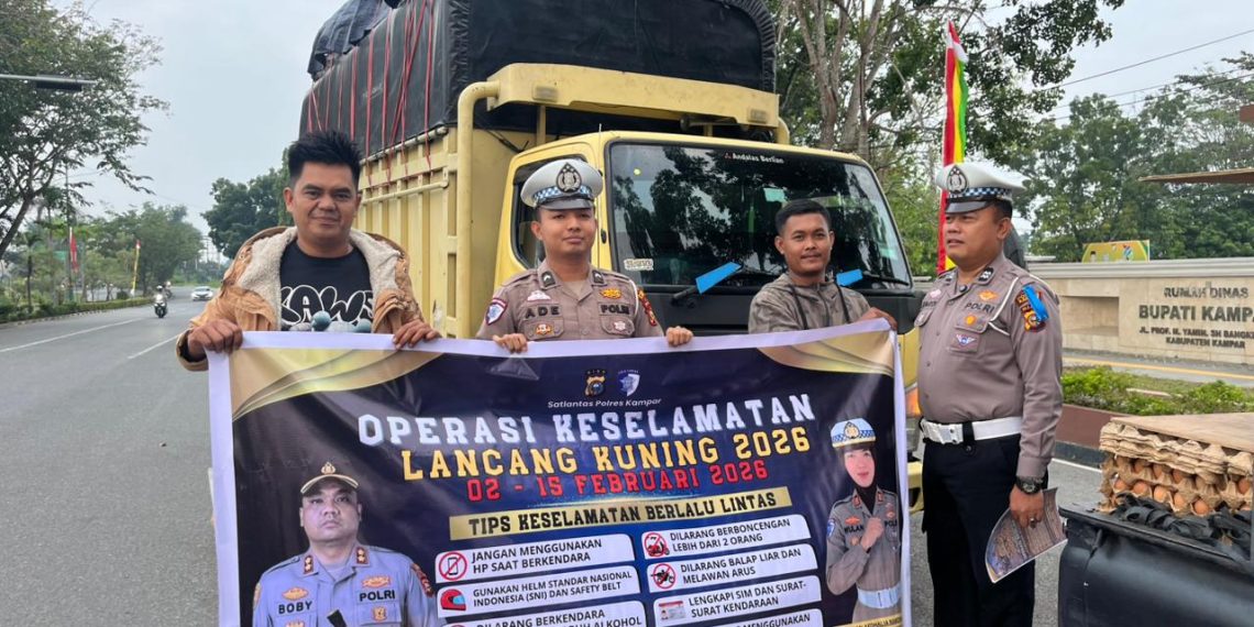 Satlantas Polres Kampar Gencar Sosialisasi Operasi Keselamatan di Bundaran Balai Bupati!