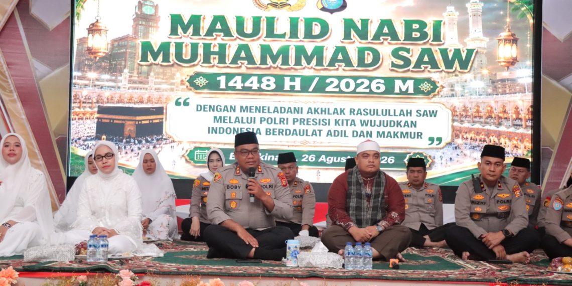 Di Tengah Kesibukan Karhutla, Polres Kampar Kokohkan Iman Lewat Peringatan Maulid Nabi