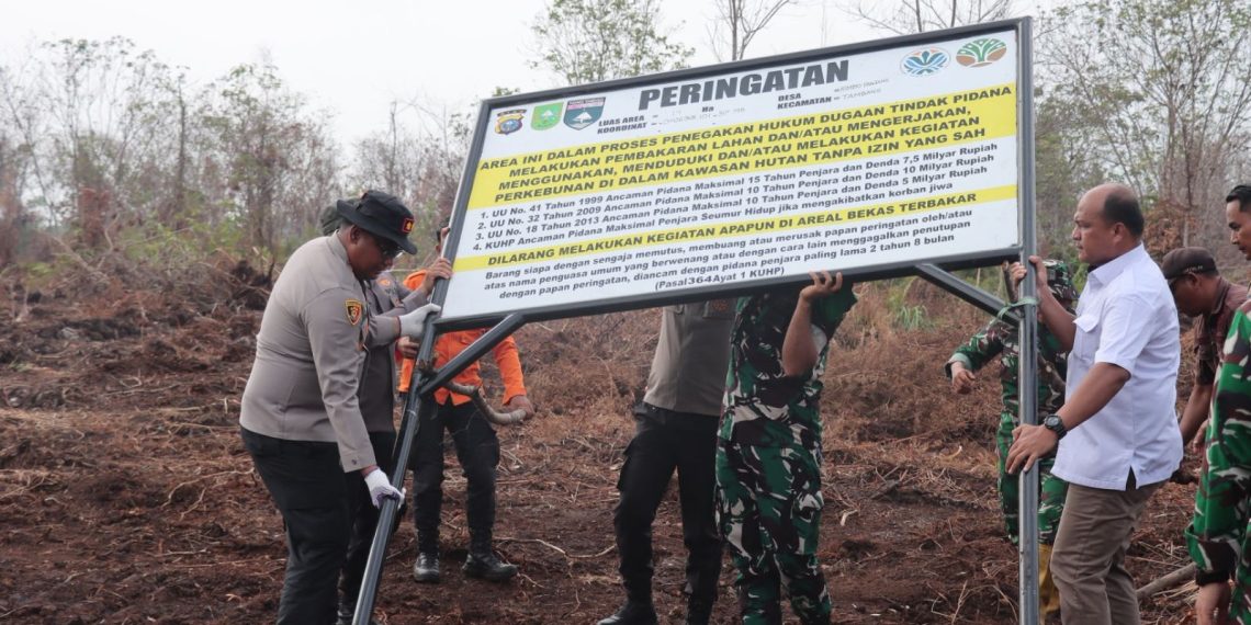 Pasang Plang Tegas di Rimbo Panjang: Area Bekas Karhutla Jadi Kawasan Penegakan Hukum